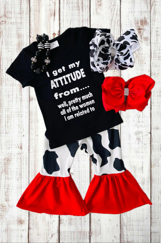 I Get My Attitude Cow Bell Bottoms